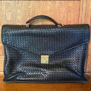 Vintage Ganson black leather briefcase satchel
